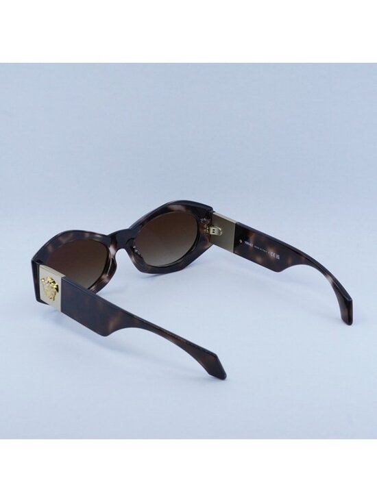 Versace VE4466U 54613B Sunglasses Havana Geometric Frame, Brown Gradient Lenses